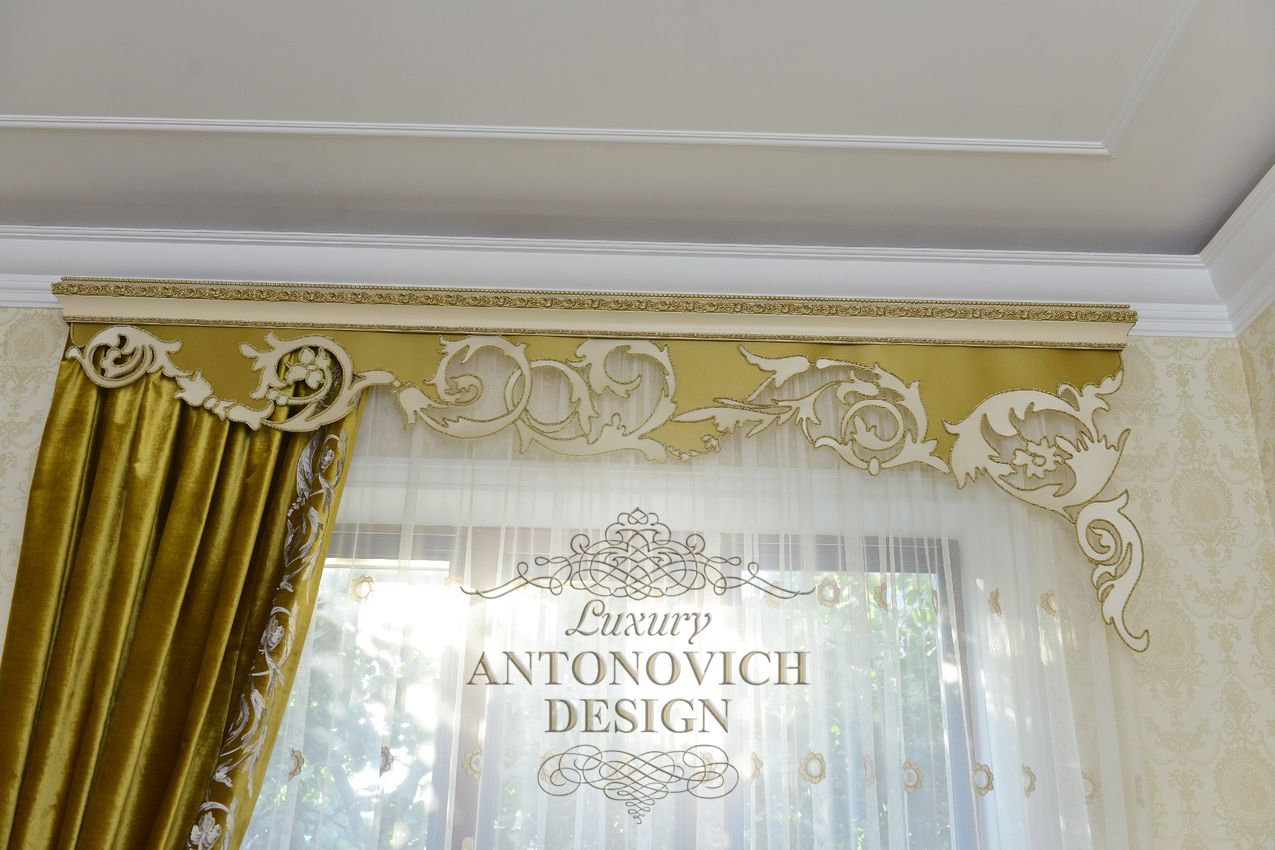 Дизайн штор с жетским ламбрекеном бандо