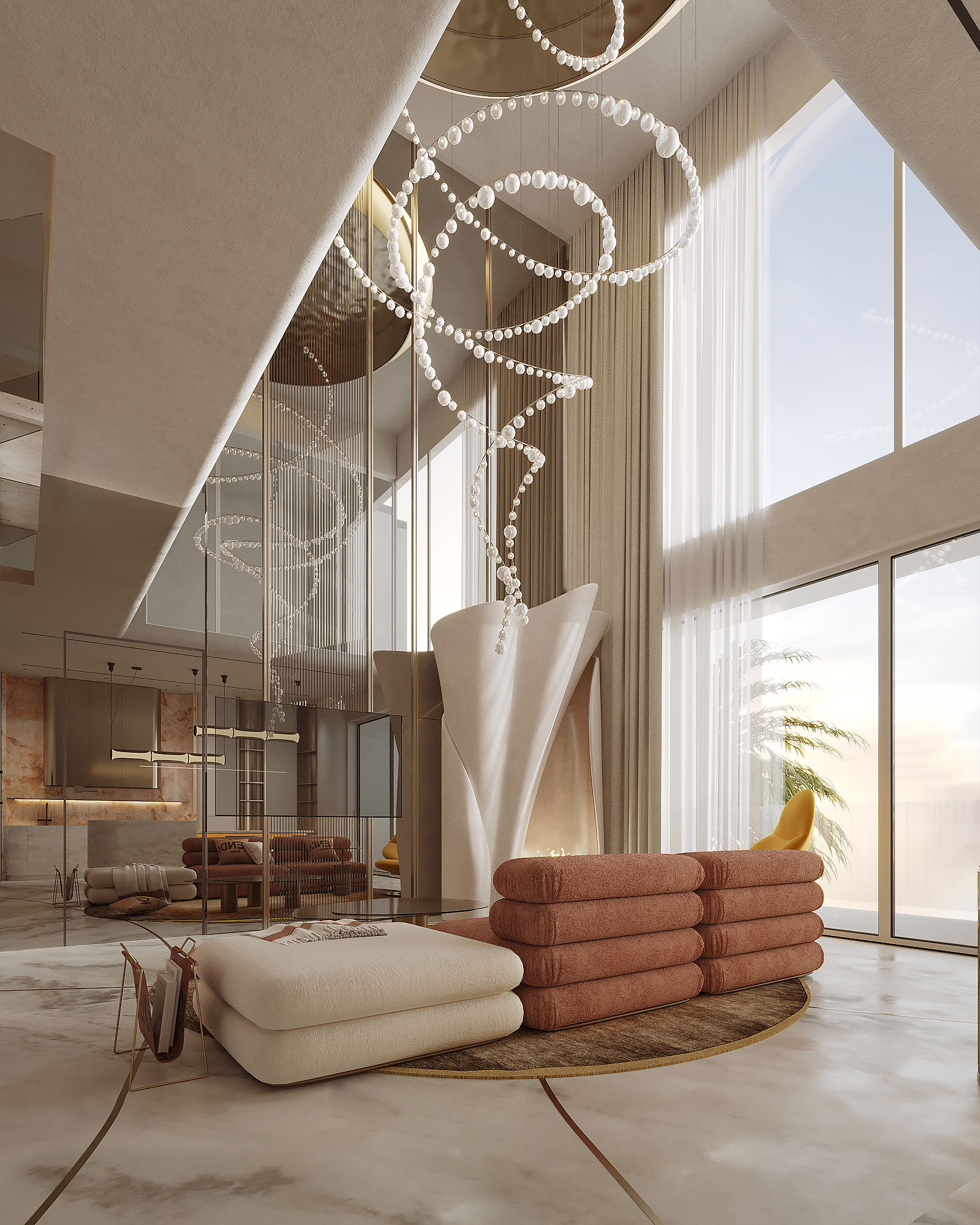 Энергия движения: вихрь формы и света в интерьере Fendi